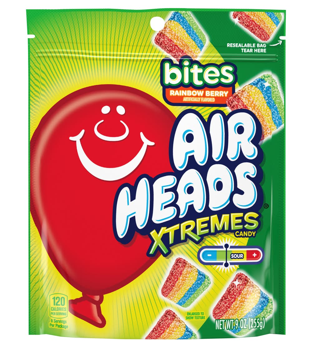 Airheads Xtremes Bites Sour Chewy Candy, Rainbow Berry (9 oz)