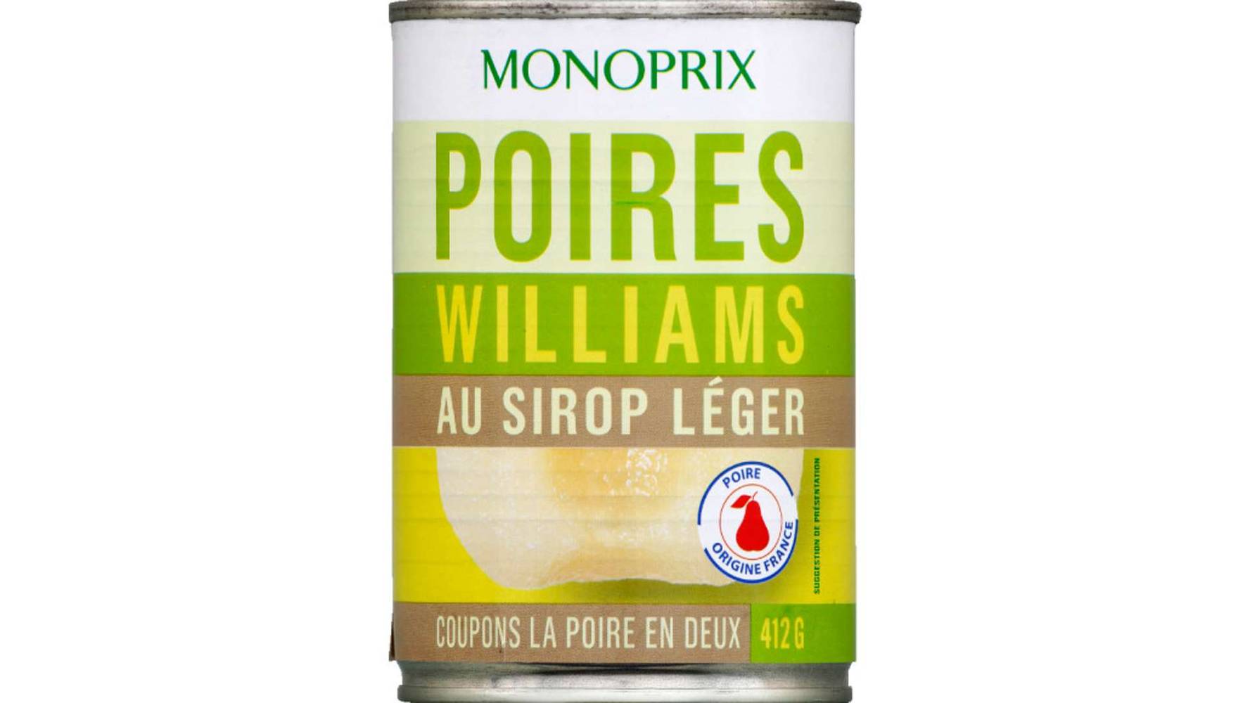 Monoprix Poires Williams au sirop léger La boîte de 225 g net égoutté