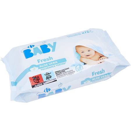 Carrefour - Lingettes bébé fresh aloe vera