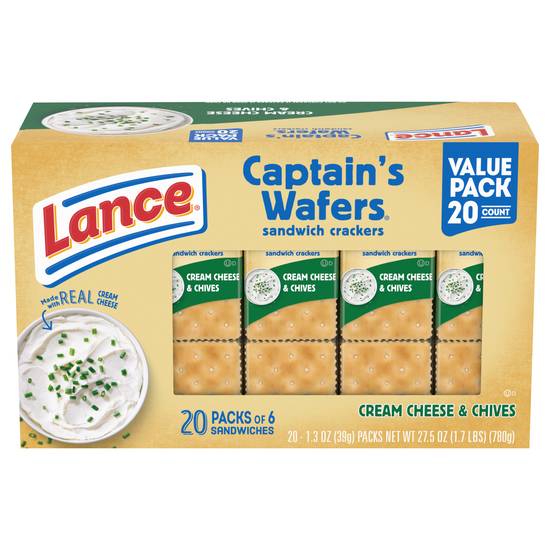Lance Captain's Wafers Cream Cheese & Chives Sandwich Crackers (20 ct)