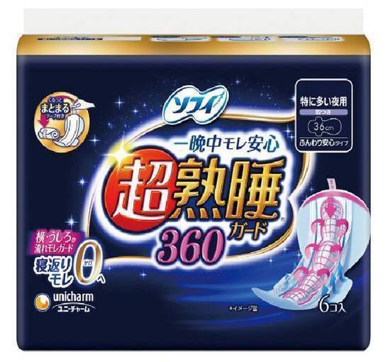 ユニ・チャーム ソフィ 超熟睡ガード360 特に多い夜用 - 36cm (6 入)
