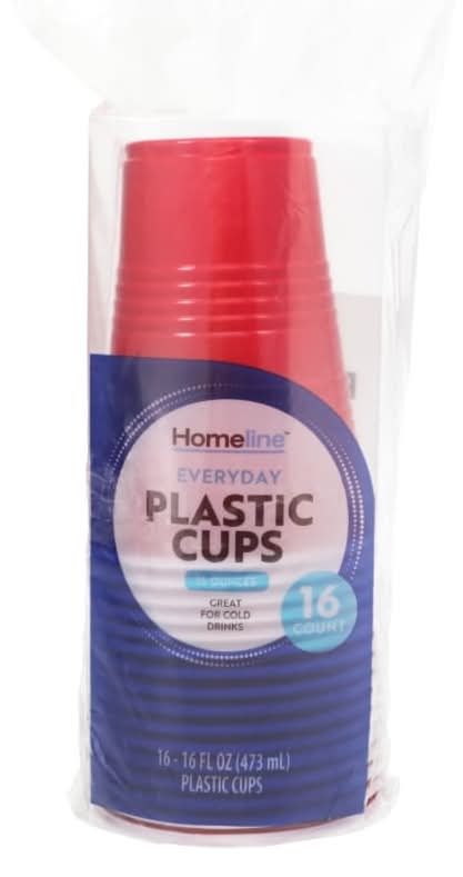 Homeline 16 oz. Red Plastic Party Cups, 16 ct.