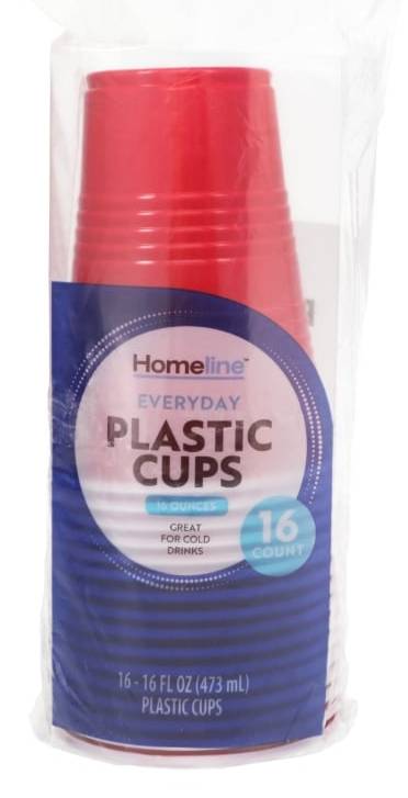 Homeline 16 oz. Red Plastic Party Cups, 16 ct.