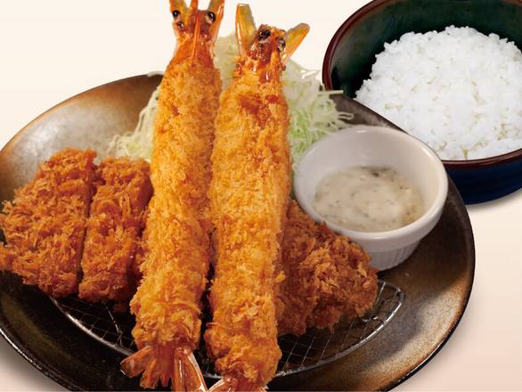 チキンかつ＆有頭大海老フライ（2尾）定食