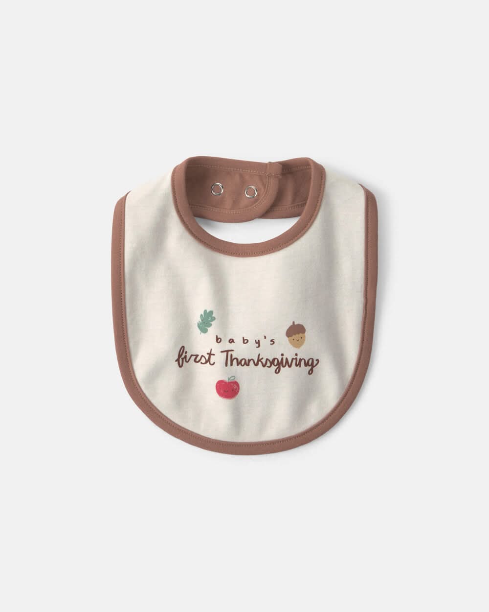 Baby 'Baby's First Thanksgiving' 100% Cotton Bib - Cream - One Size