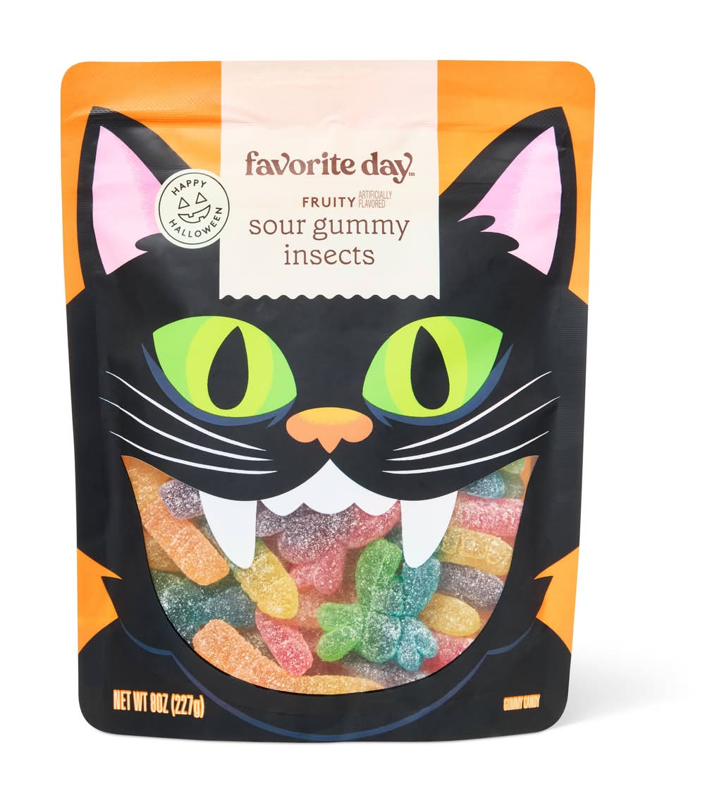 Sour Sanded Halloween Gummy Candy - Worms, Spiders and Centipedes - 8oz - Favorite Day™