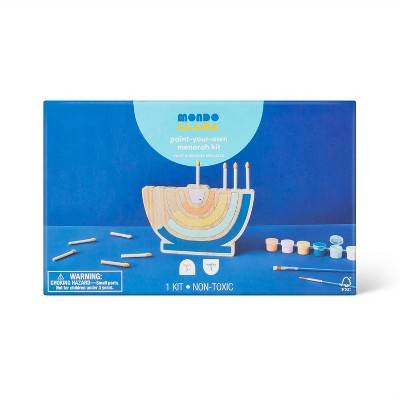 Mondo Llama Hanukkah Craft Paint Your Own Wood Menorah Kit