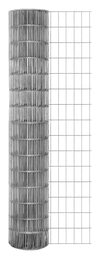 IRONRIDGE 50-ft x 5-ft 14 -Gauge Gray Steel Welded Wire Rolled Fencing 2-in x 4-in - Mesh Size