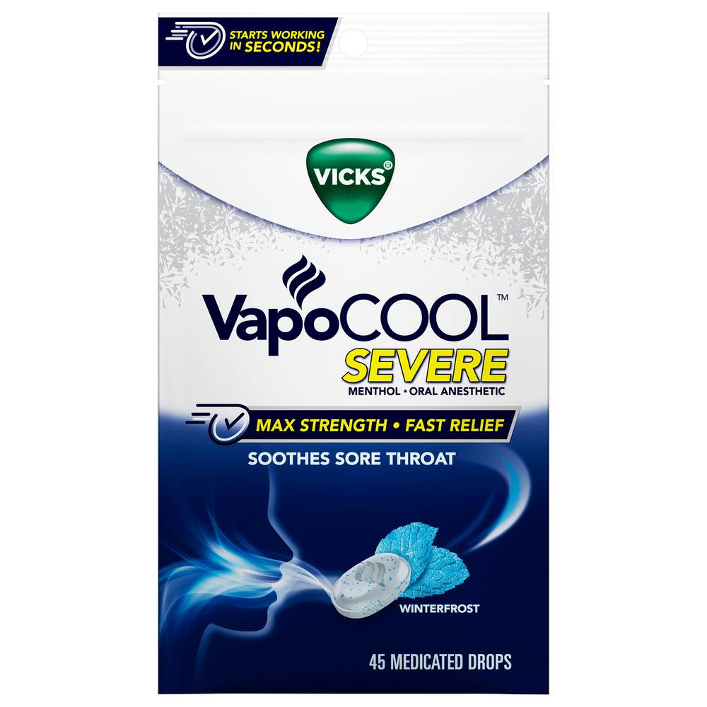 Vicks Vapo Cool Severe Max Strength Winterfrost Medicated Drops (300 mg)