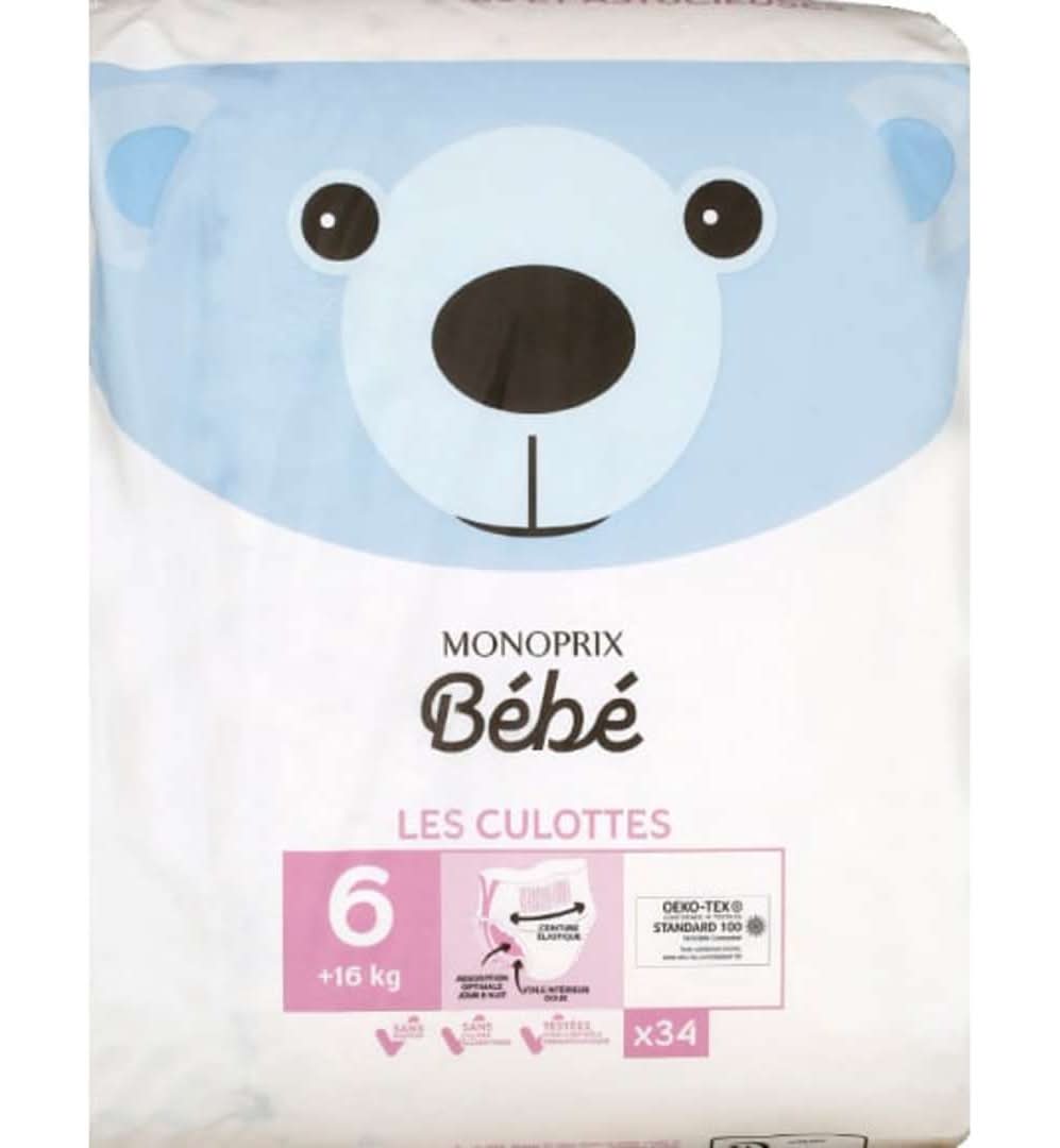 Monoprix Bébé - Couches culottes pour bébé, Taille 6 (34)