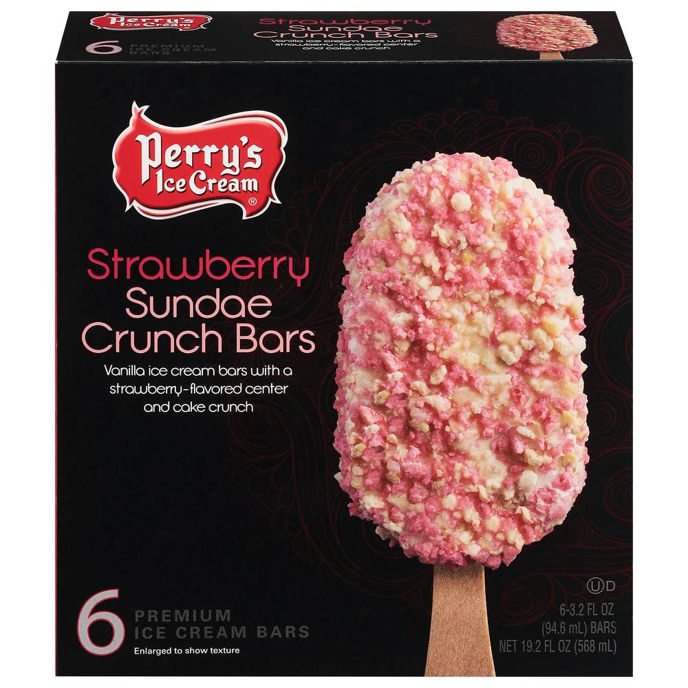 Perry's Ice Cream Strawberry Sundae Crunch Bars (21 fl oz, 6 ct)