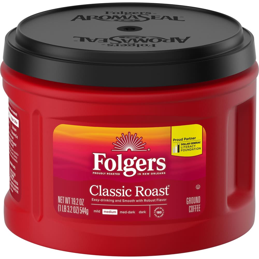 Folgers Classic Roast Medium Ground Coffee (19.2 oz)