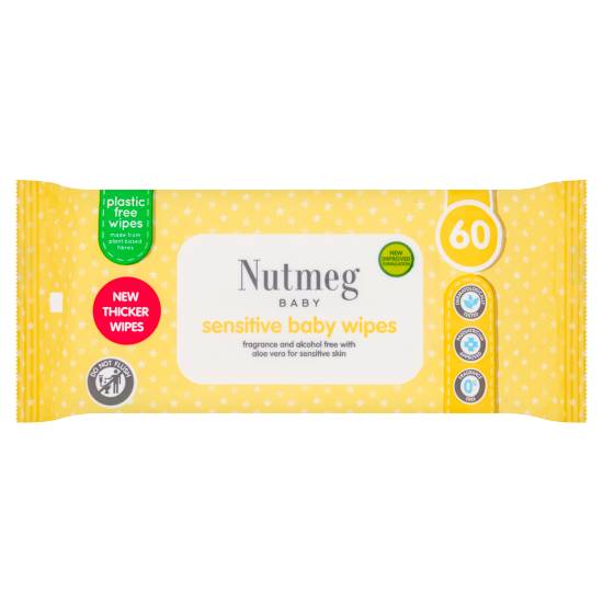 Nutmeg Sensitive Baby Wipes (60 pack)