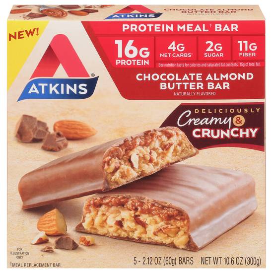 Atkins Chocolate Almond Butter Protein Meal Bar (5 ct)