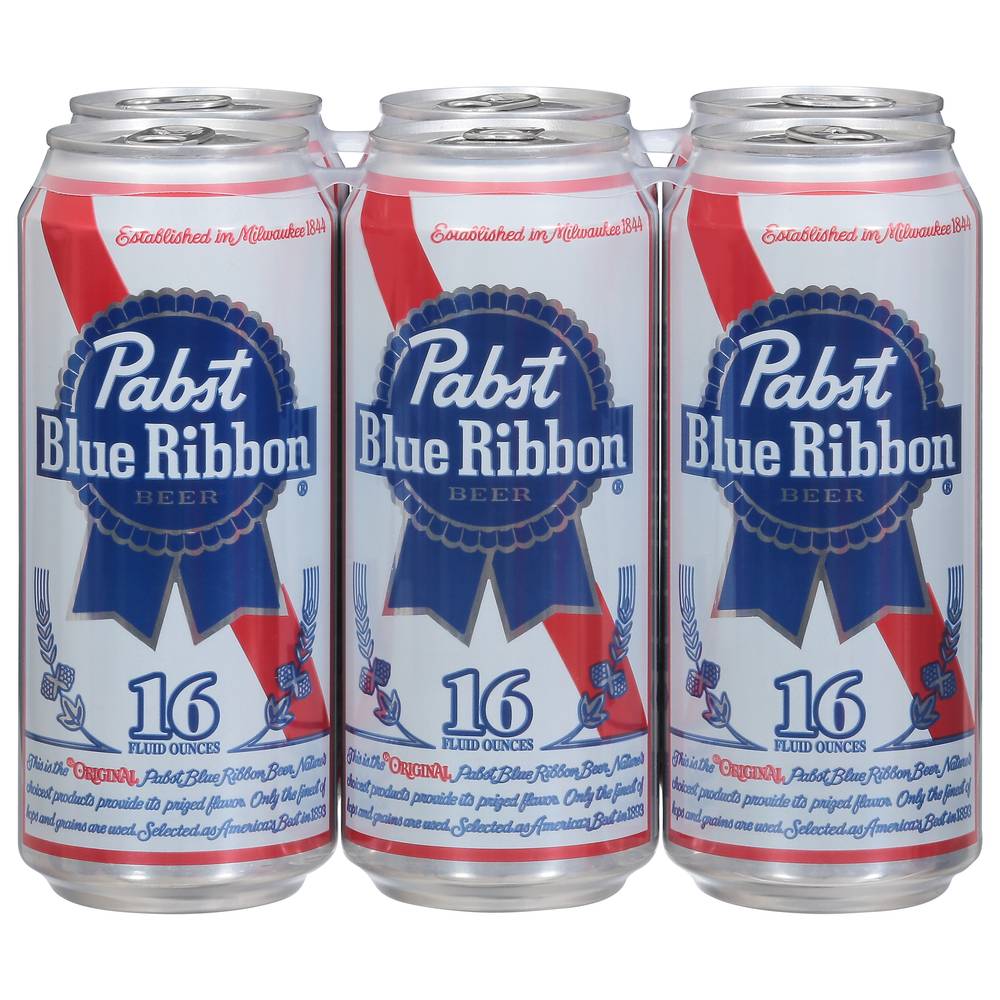 Pabst Blue Ribbon Beer (6 x 16 fl oz)