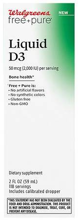 Walgreens Free & Pure Liquid D3 (2 fl oz)