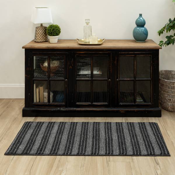 Mohawk Tunica Stripe Charcoal Runner 20x60