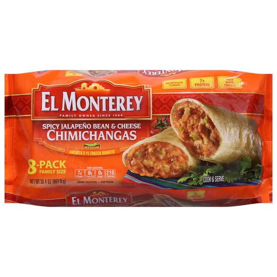 El Monterey Spicy Jalapeno Bean & Cheese Chimichangas (8 ct)
