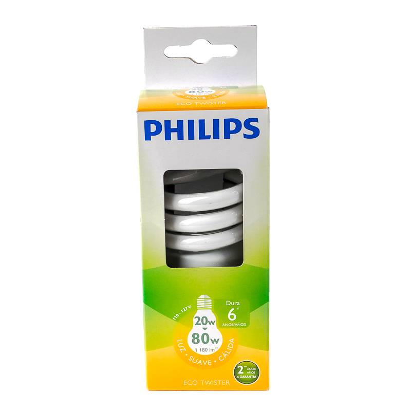 Philips bombillo mini eco twister 20w (1 unidad)