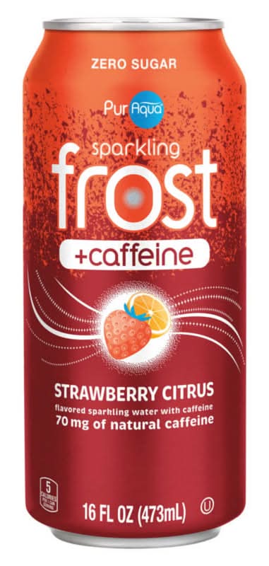 PurAqua Zero Sugar Frost Caffeine Sparkling Water, Strawberry-Citrus (16 fl oz)