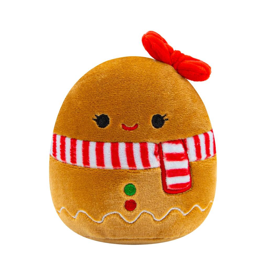 Squishmallows Holiday Plush Gingerbread Dog Toy, Brown