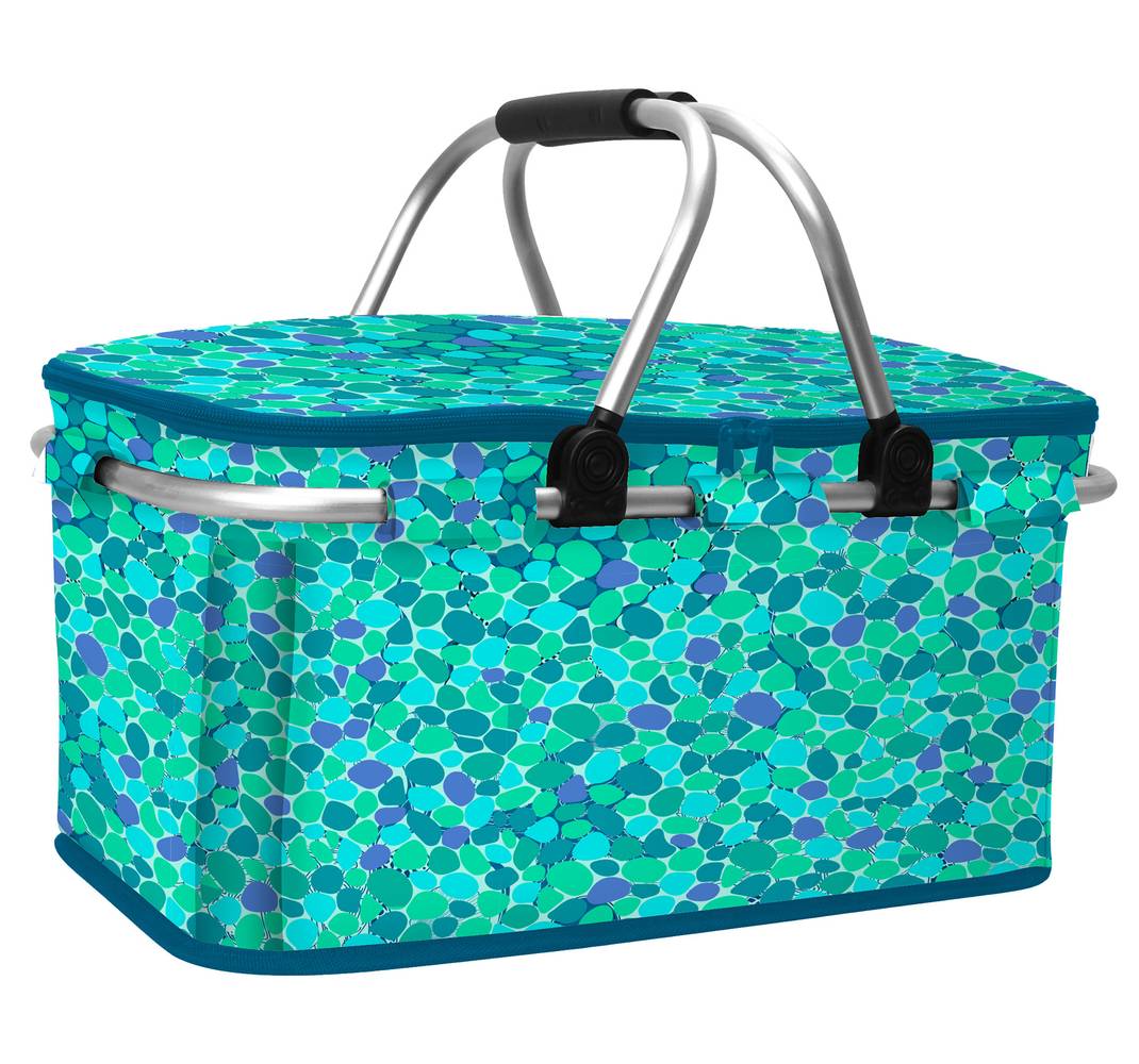 Collapsible Basket Cooler (18in, Beach Glass)