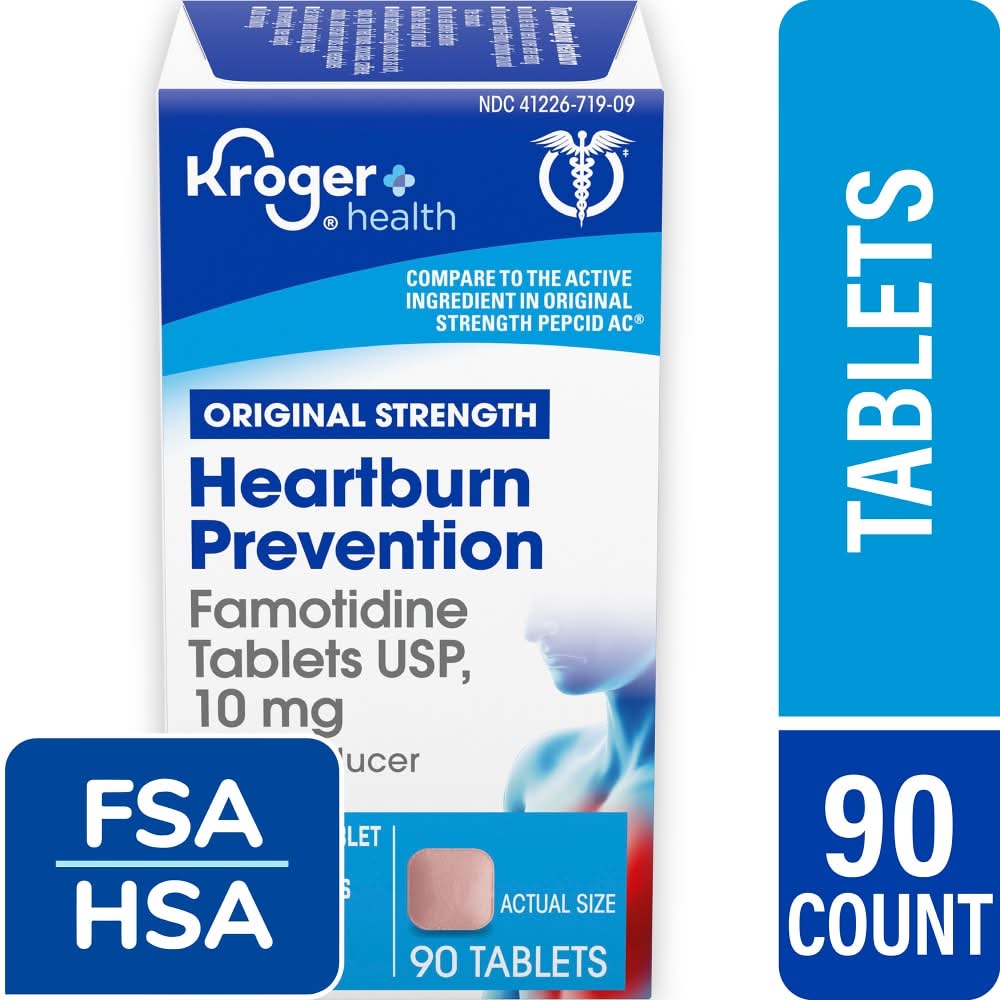 Kroger Original Strength Heartburn Prevention Famotidine Tablets 10 mg (90 ct)