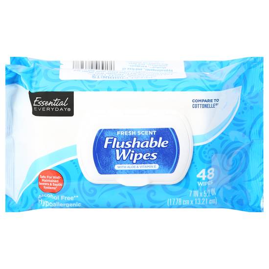 Essential Everyday Fresh Scent Flushable Wipes