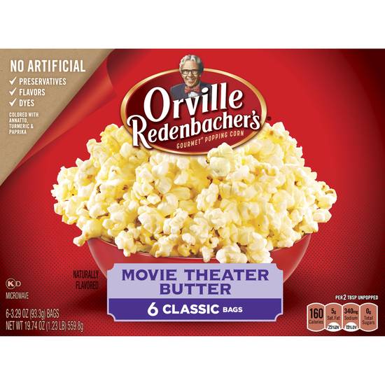 Orville Redenbacher's Movie Theater Butter Microwave Popcorn, 6 CT