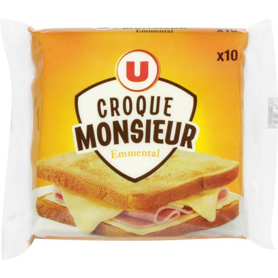 Fromage Fondu Pasteurisé À L'Emmental Pour Croque Monsieur 18% De Matière Grasse U, X10 Produit U 200 gr