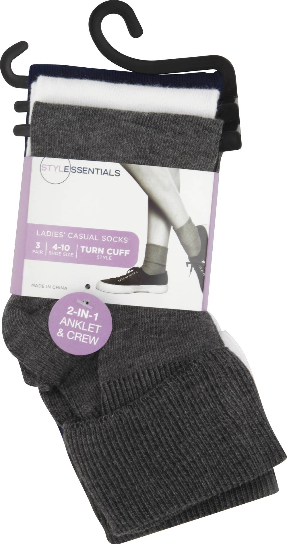 Style Essentials Socks, 4-10 (3 ct)