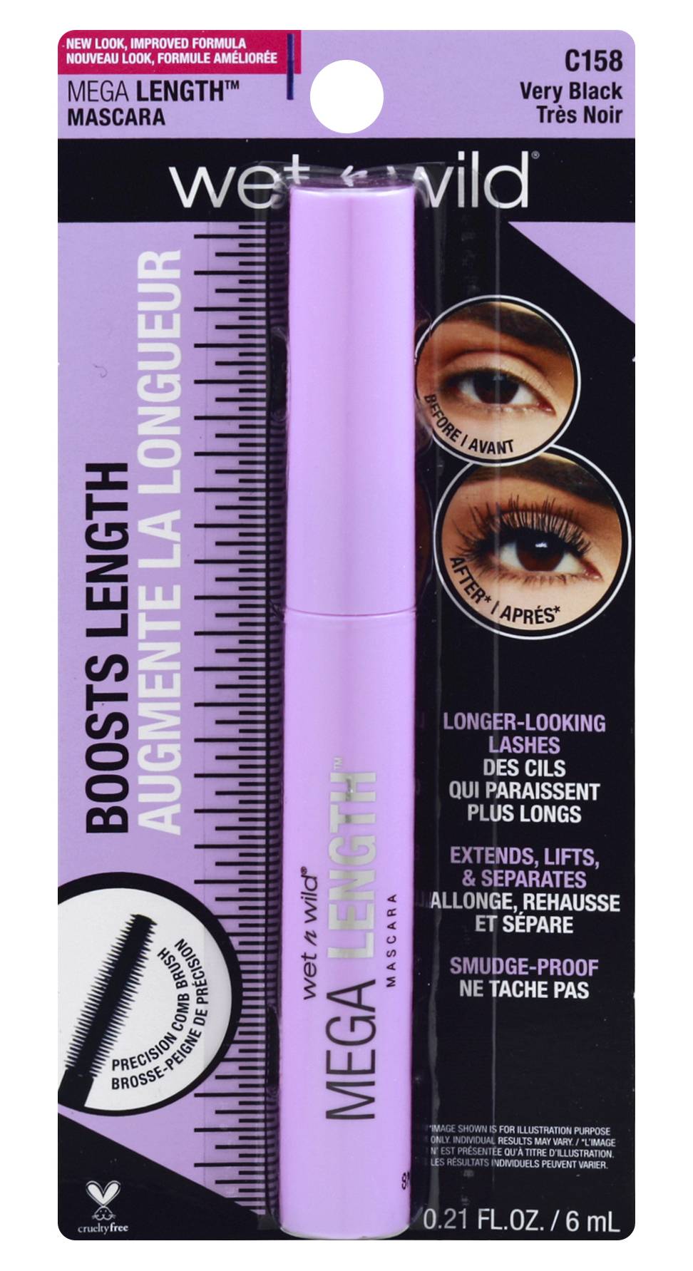 wet n wild Mega Length Mascara, Black (0.3 fl oz)