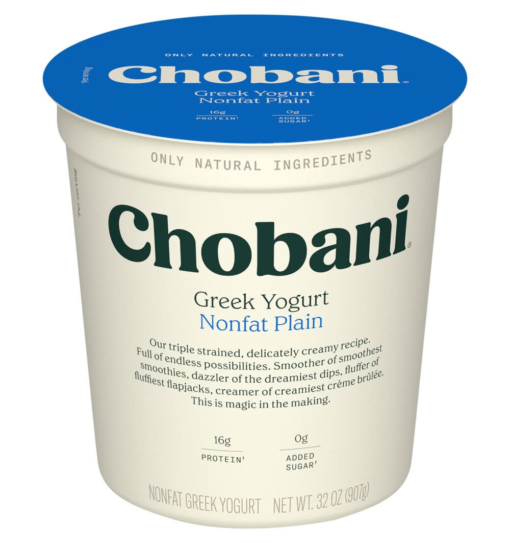 Chobani Yogurt, Non-Fat, Greek, Plain