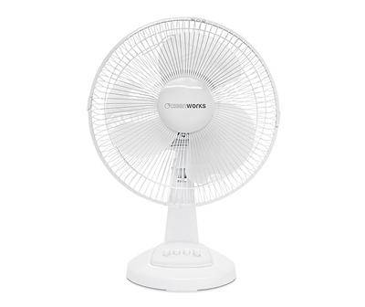 Clean Works 3-speed Oscillating Table Fan (12 inch/white)