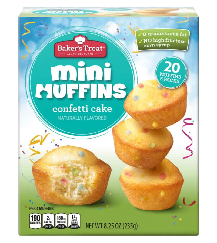 Baker's Treat Mini Muffins, Confetti Cake (8.25 oz, 20 ct)