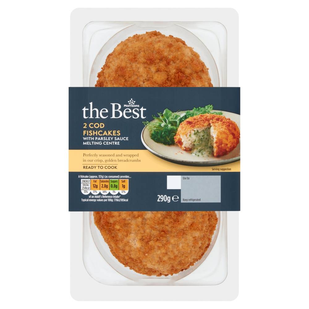 Morrisons The Best Cod Fish Cake With Parsley Saucy Centre (2 pack)