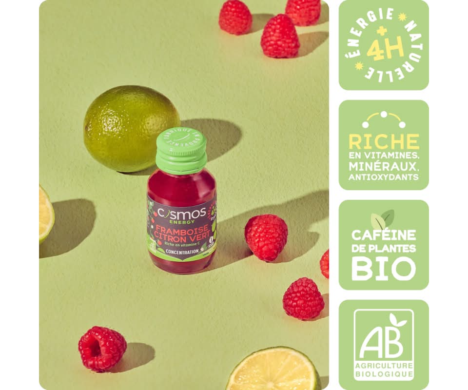 Cosmos - Shot énergétique à la framboise et au citron vert bio (52ml)
