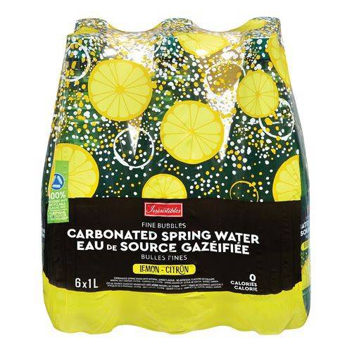 Irresistibles Carbonated Spring Water Lemon (6 x 1 L)