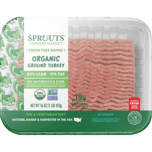 Sprouts Organic 85% Lean Free-Range Ground Turkey