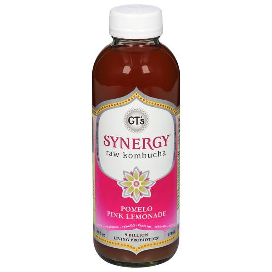 Gt's Organic Synergy Pomelo Raw Kombucha (16 fl oz) (pink lemonade)