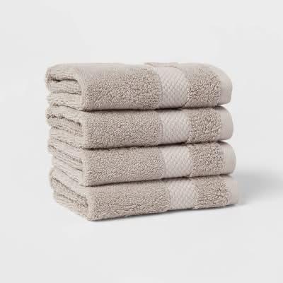 Threshold Washcloths Set, Light Gray (4 ct)