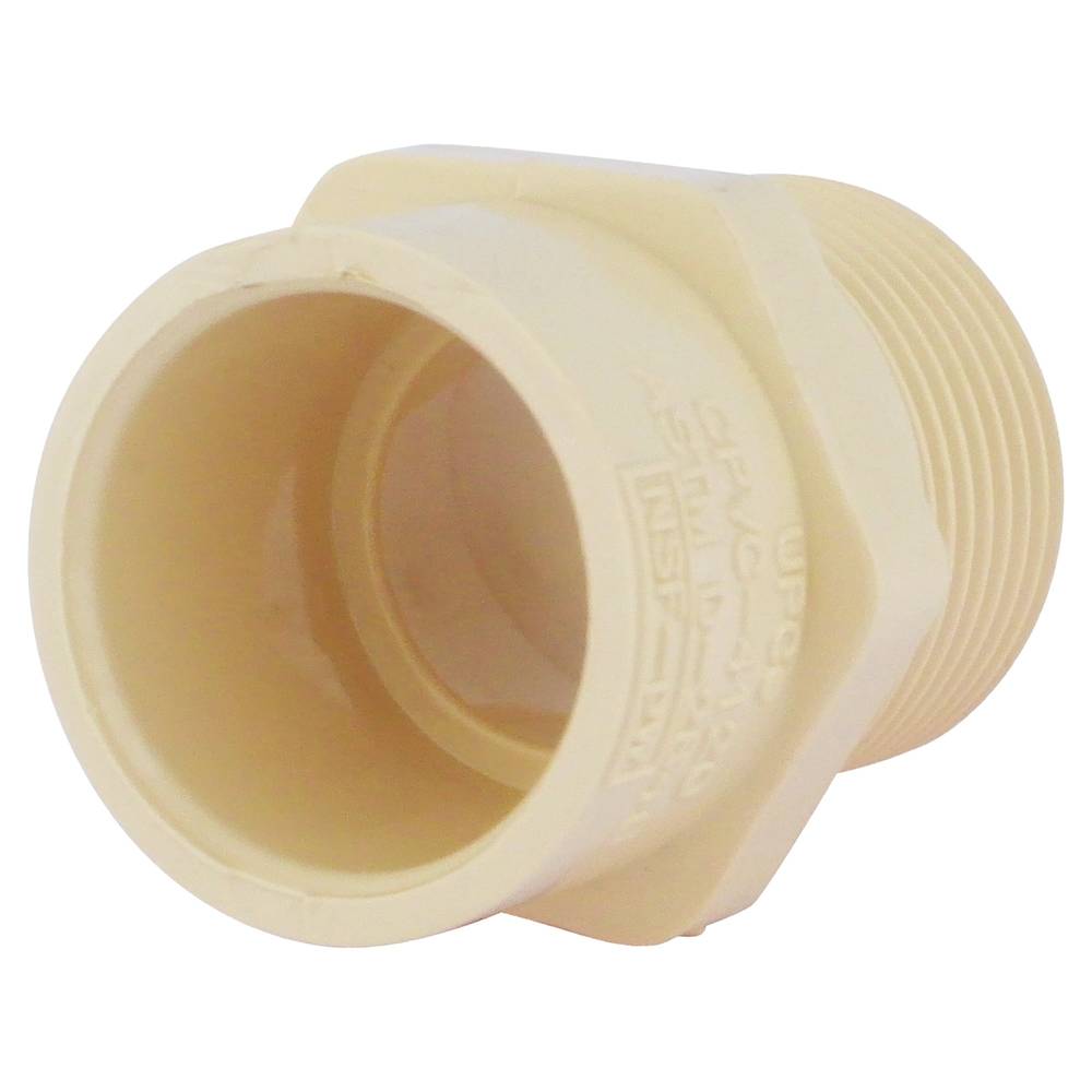 Charlotte Pipe 1-in CPVC Male Adapter for Cold Water Applications, NSF Safety Listed, ASTM D1784, ASTM D2846, 400 PSI, 32-180F | CTS 02109  1000