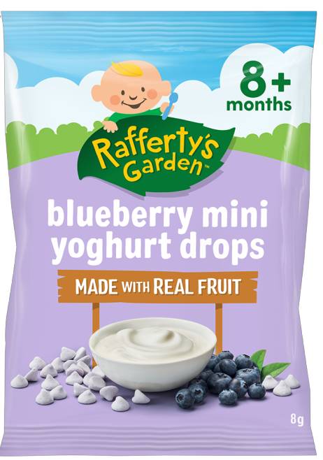 Rafferty's Garden Blueberry Mini Yoghurt Drops 8+Months Baby Food 8Gm