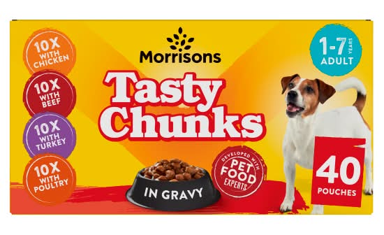 Morrisons Tasty Chunks in Gravy Adult 1-7 Years (40 pack)