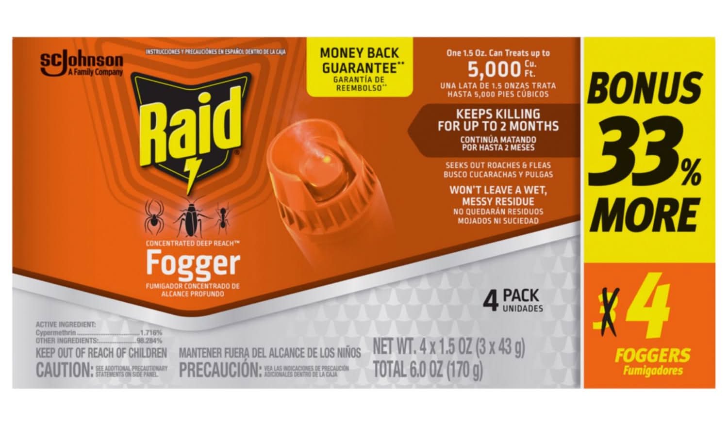 Raid Deep Reach Insect Killer Aerosol 1.5 Oz