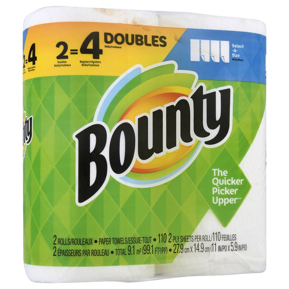 Bounty 2-Ply Double Roll Select-A-Size White Paper Towels