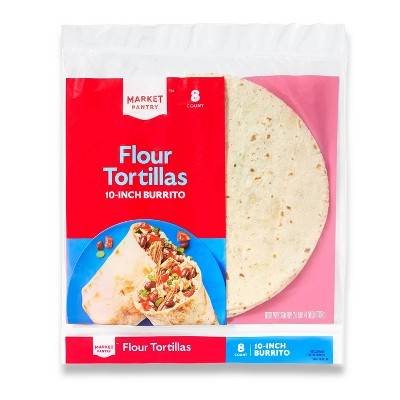 Market Pantry Flour Tortillas, 10" (20 oz, 8 ct)