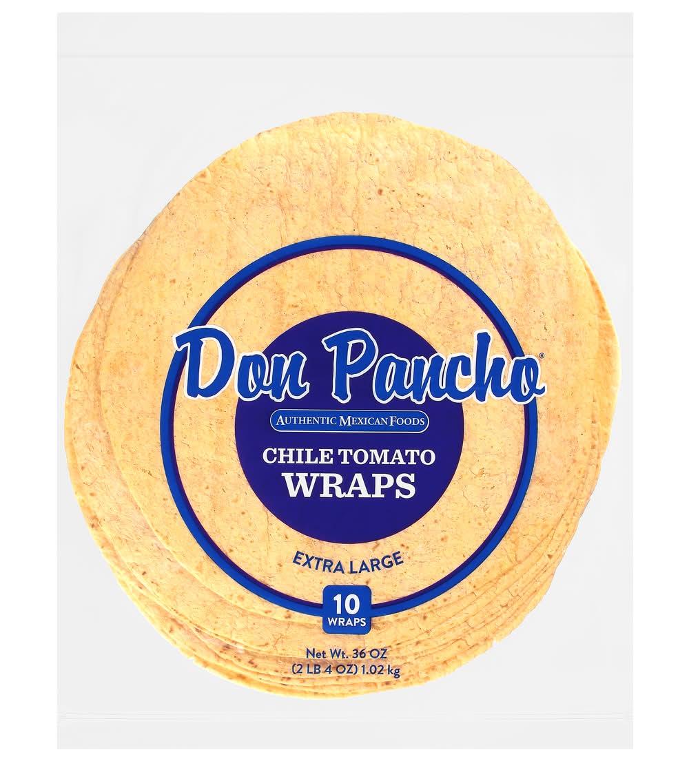 Don Pancho Extra Large Chile Tomato Wraps (36 oz, 10 ct)