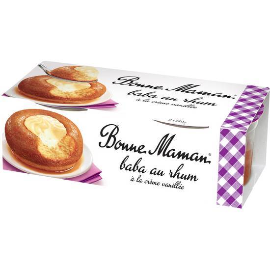 Bonne Maman - Dessert patissier baba au rhum à la crème vanillée