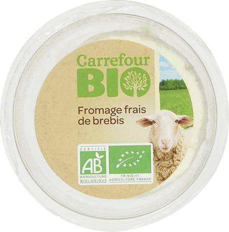 Fromage Bio de Brebis Frais CARREFOUR BIO - le pot de 100g